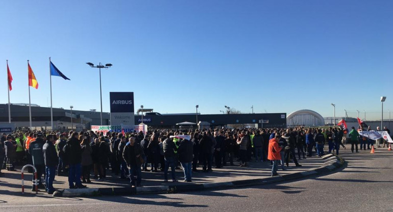 Airbus, protestas en España por despidos