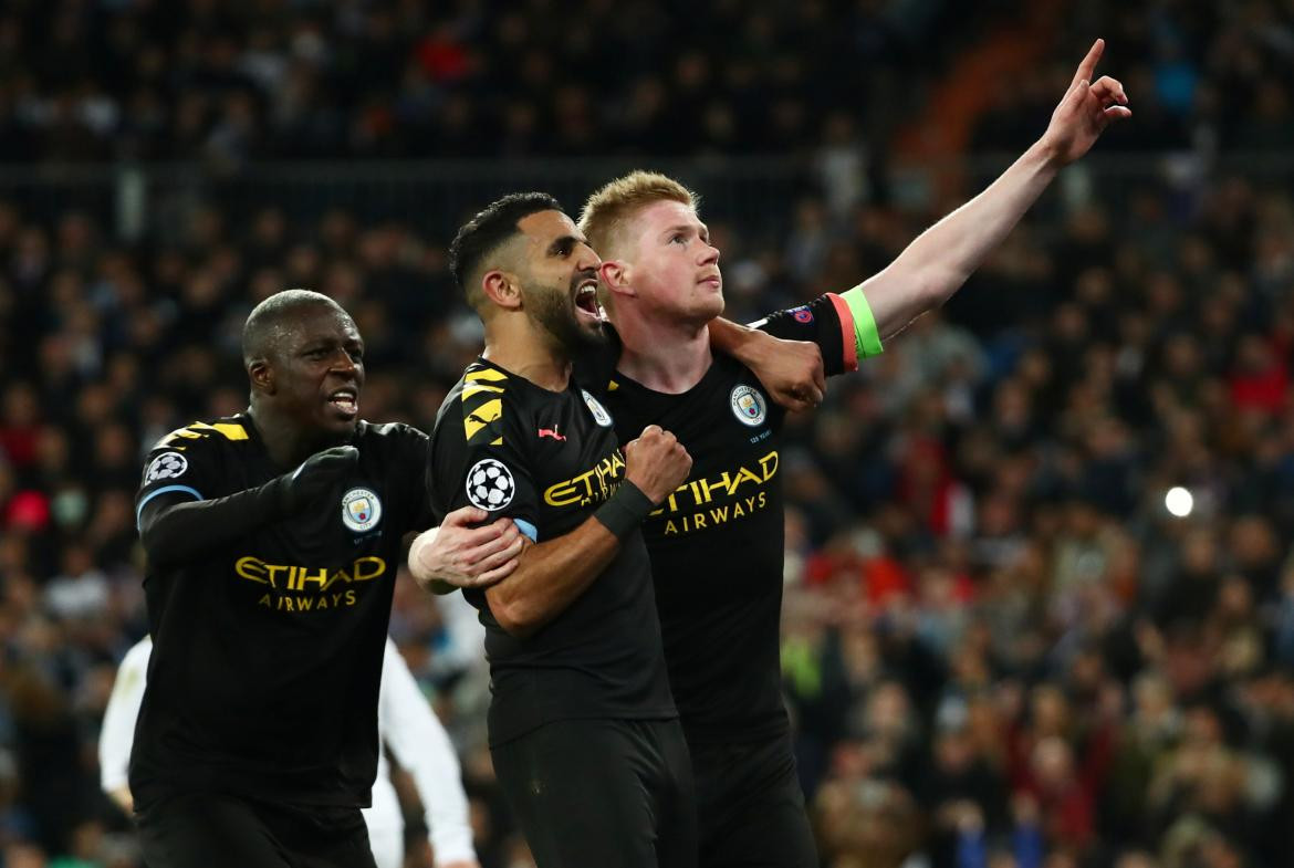 Festejo del Manchester City ante Real Madrid por Champions League, REUTERS