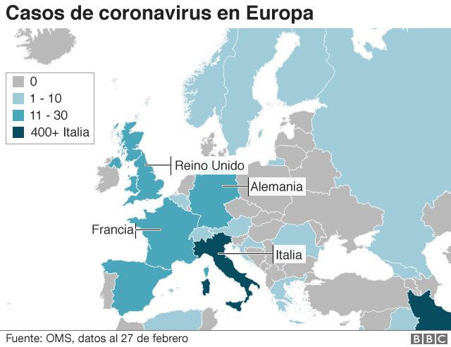 Coronavirus, gráficos BBC
