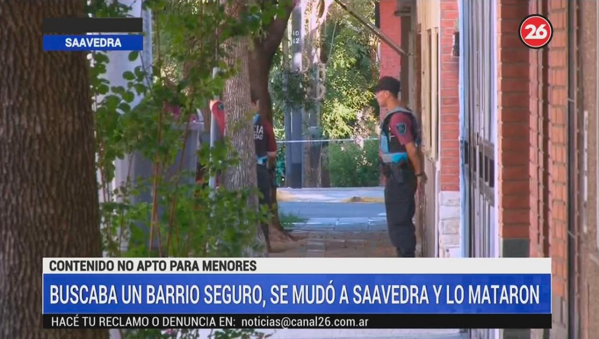 Hombre asesinado en barrio de Saavedra, inseguridad, CANAL 26	