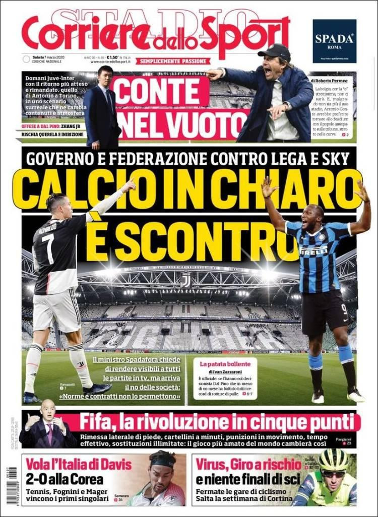 Tapas de diarios, 07-02-20, CORRIERE DELLO SPORT