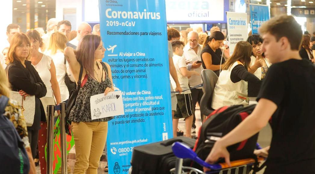 Controles en Ezeiza, coronavirus