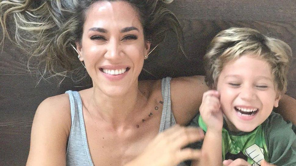 Jimena Barón y su hijo 