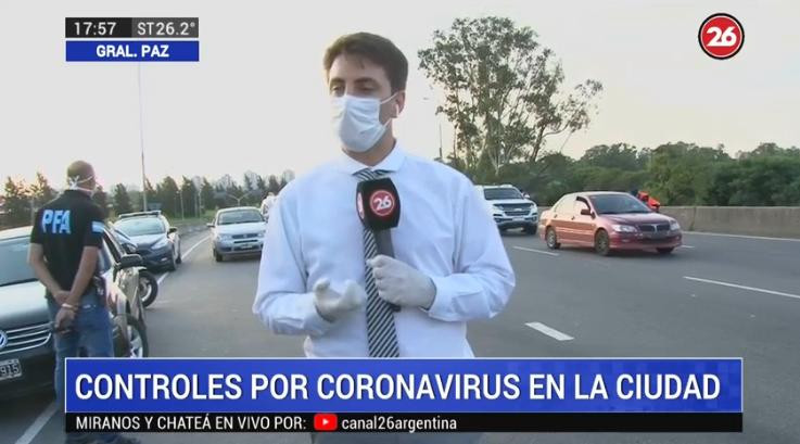 Coronavirus, Argentina, controles de acceso, Canal 26	