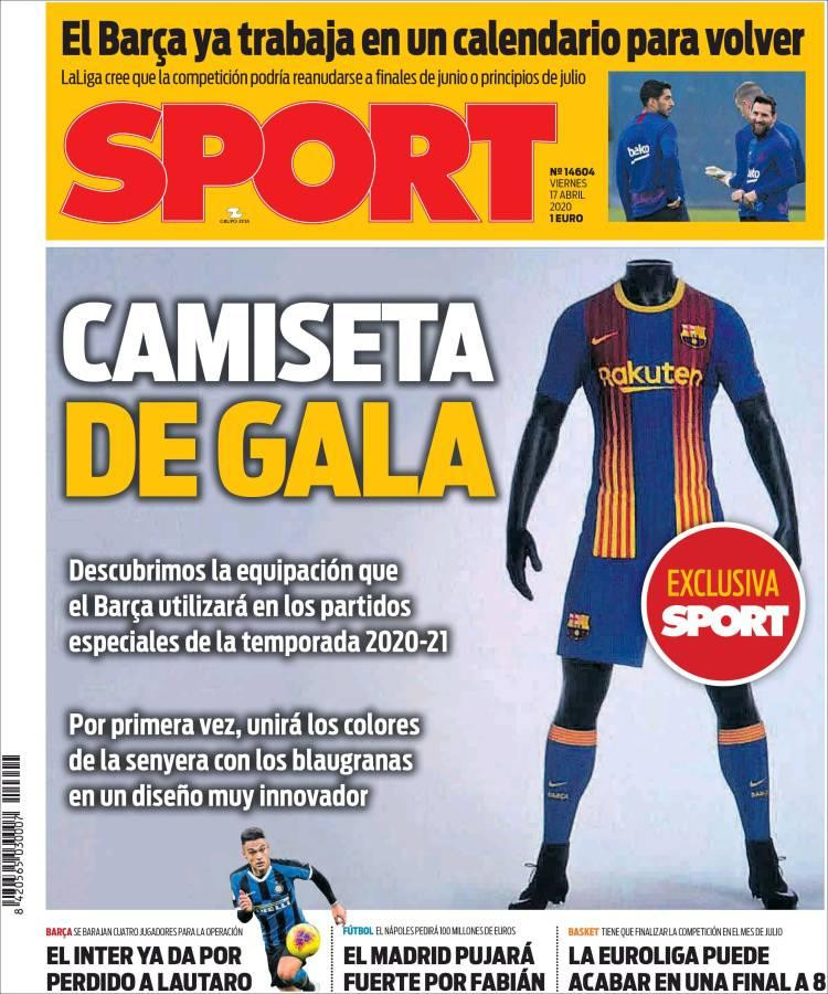 Tapas de diarios, Sport, viernes 17 de abril de 2020