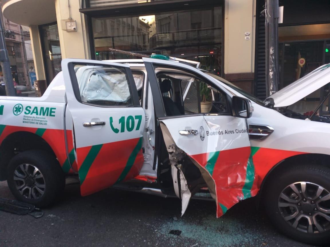 Choque de auto del SAME que llevaba a Crescenti