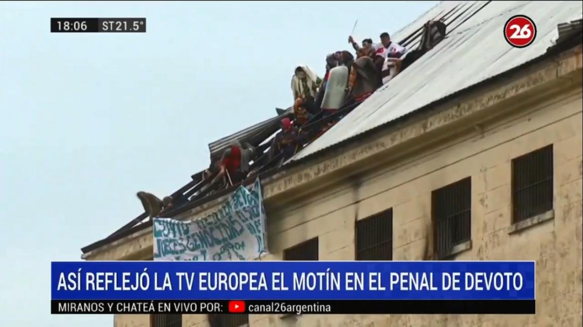 Así reflejó la TV Europea el motín en el penal de Devoto, CANAL 26