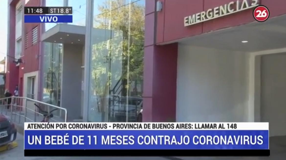 Bebé infectado de coronavirus en Ituzaingó, móvil Canal 26