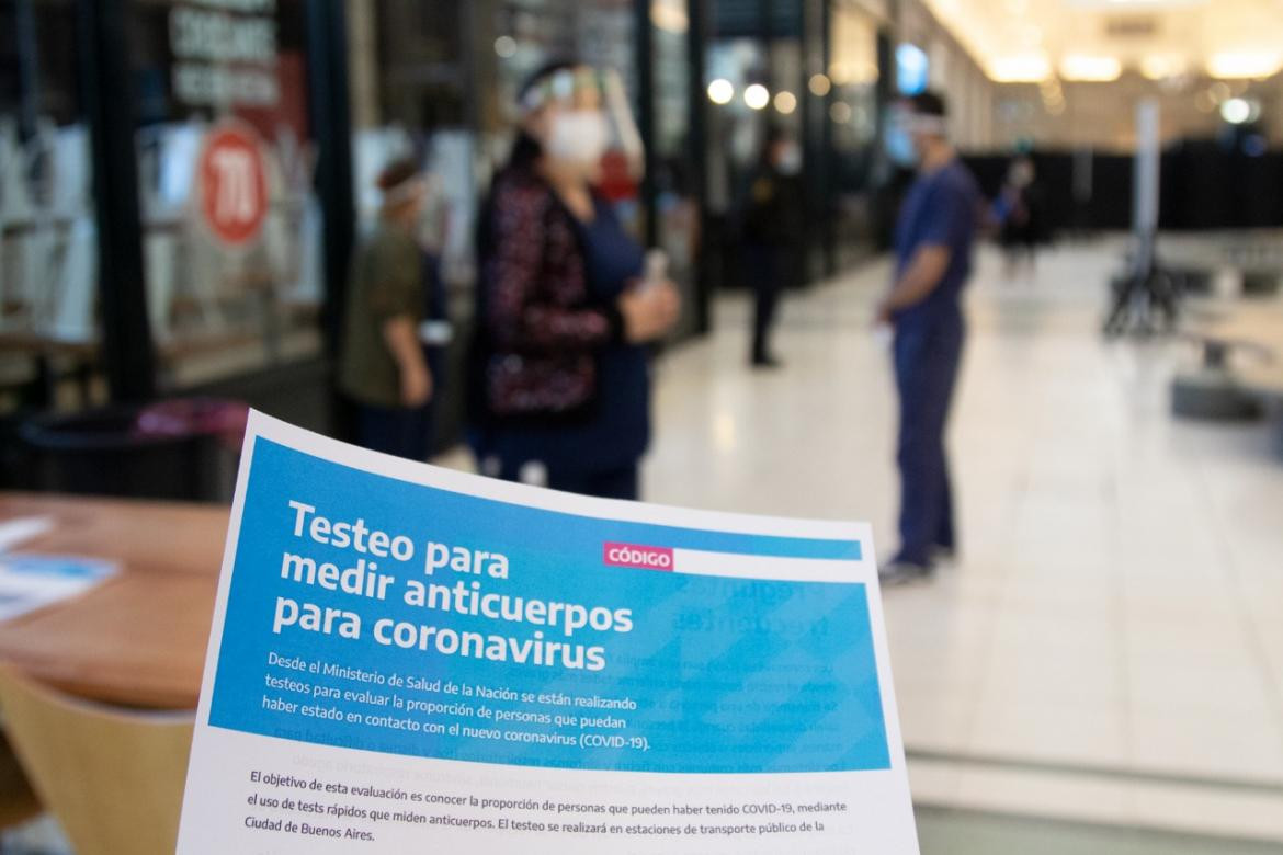Coronavirus, Argentina, test rápido en Retiro	
