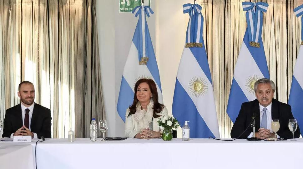 Martín Guzmán, Cristina Kirchner y Alberto Fernández