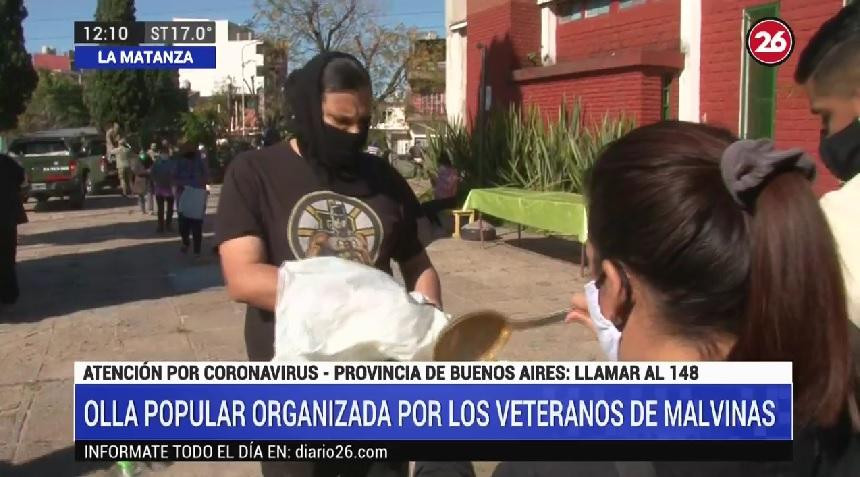 Ex combatientes de Malvinas ayudando por coronavirus