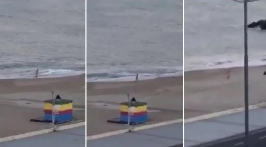 Violó la cuarentena para meterse desnudo al mar en Mar del Plata