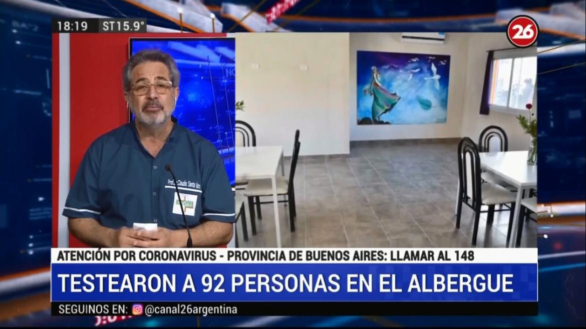 Detectaron 79 casos de coronavirus en un refugio porteño, testearon a los 92 alojados, CANAL 26
