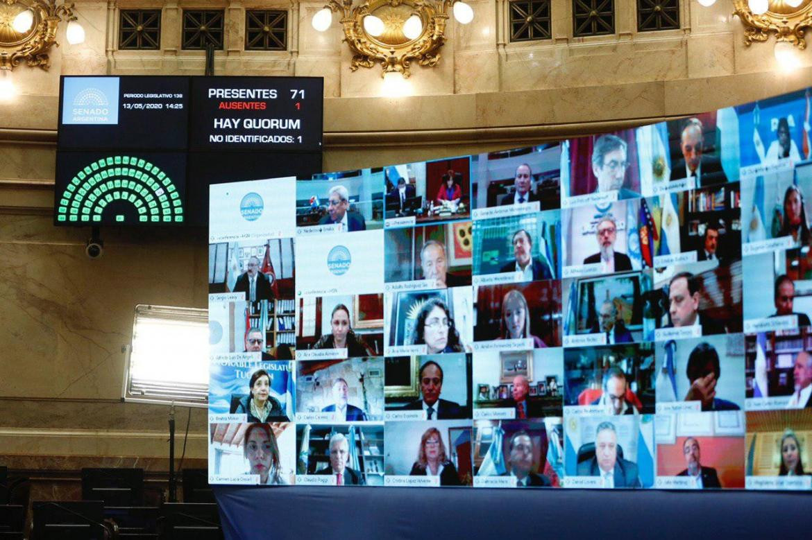 Senado, primera sesión virtual, Foto Presidencia