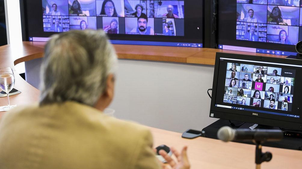 Alberto Fernández, videoconferencia