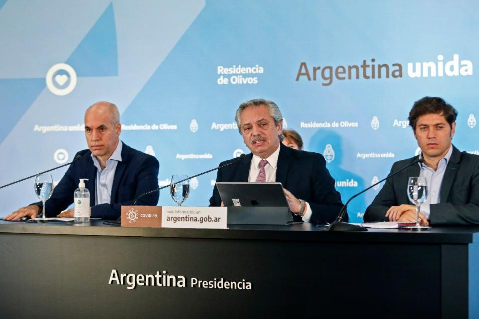 Kicillof, Alberto Fernández y Larreta, coronavirus en Argentina