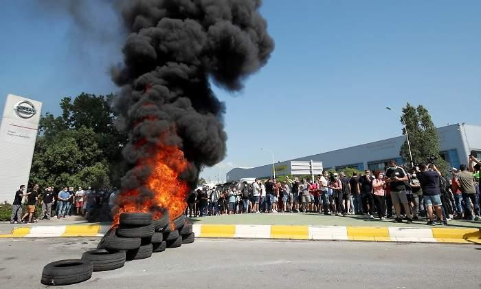 Protesta de trabajadores de Nissan, España, Reuters