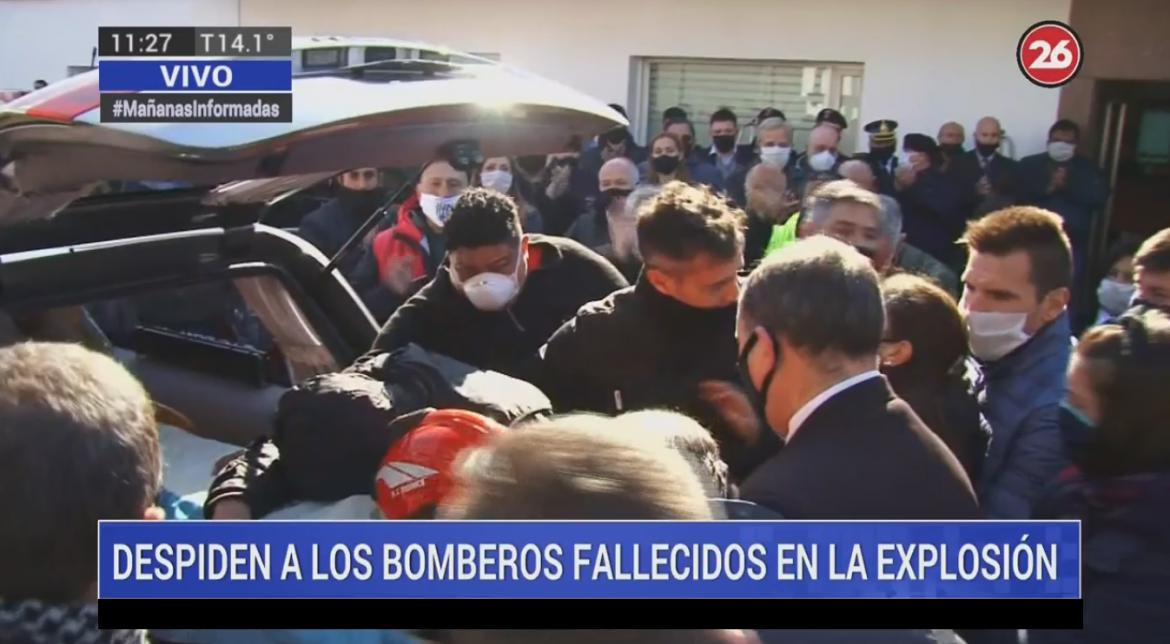 Homenaje a los bomberos fallecidos en incendio de Villa Crespo, Canal 26