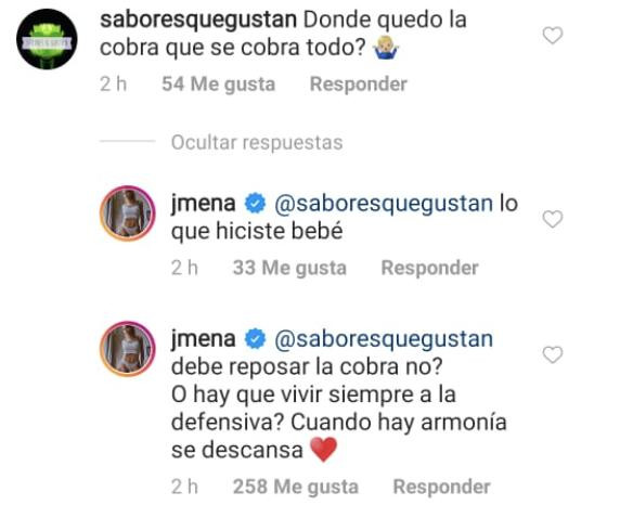 Jimena Barón, respuesta en Instagram