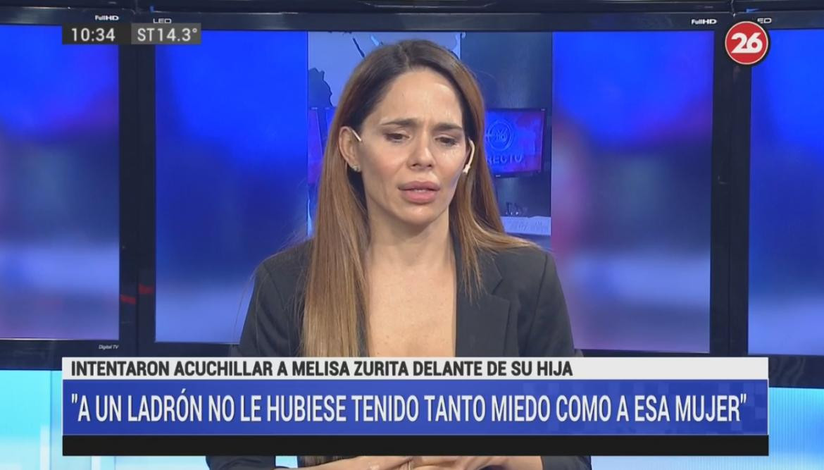 Melisa Zurita, relato del intento de asesinato que vivió en Canal 26