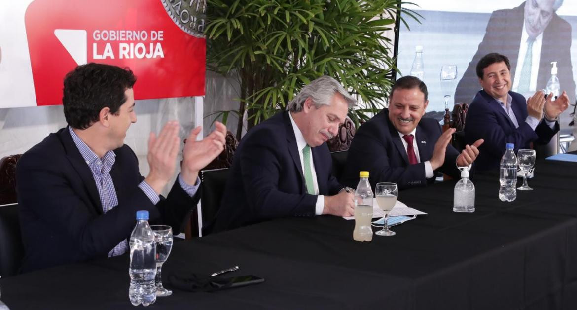 El presidente Alberto Fernández en la provincia de La Rioja, Foto Presidencia de la Nación