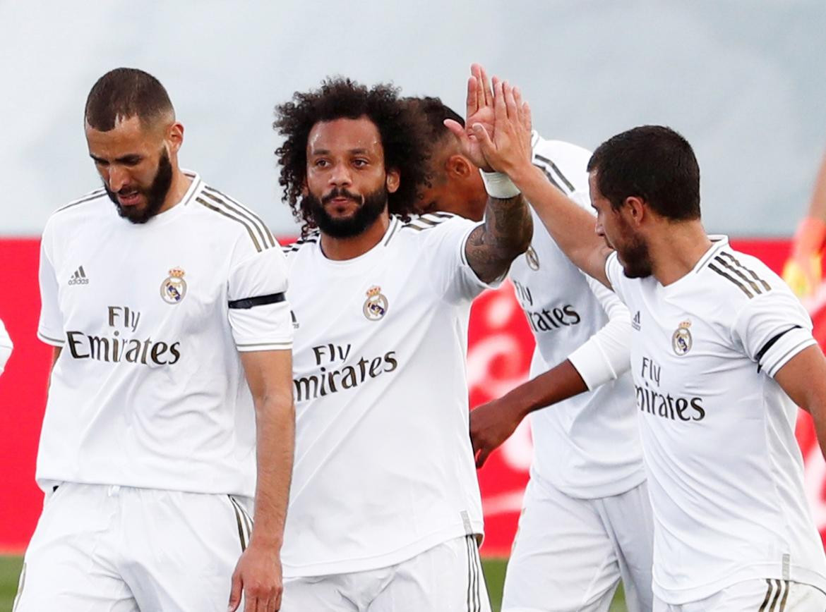 Festejo del Real Madrid ante el Eibar, REUTERS