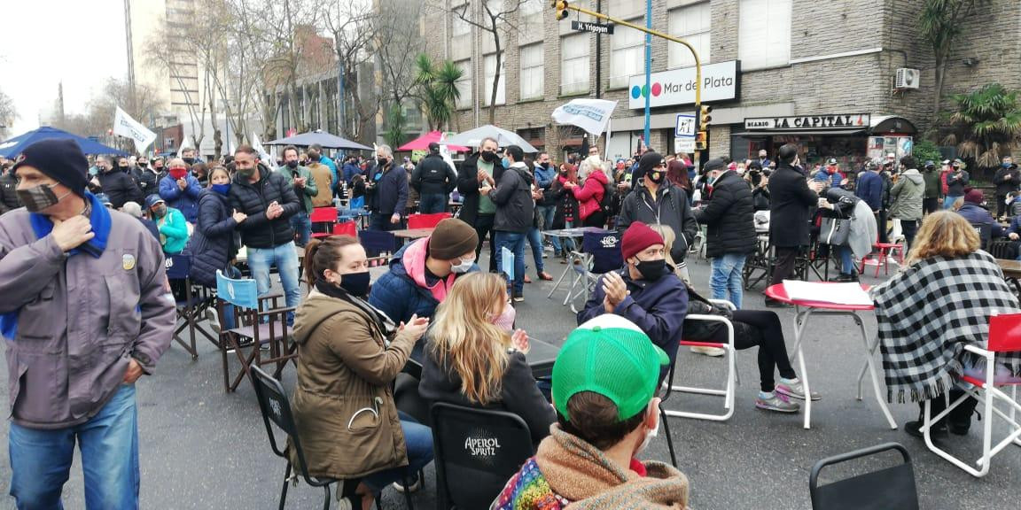 Protesta de gastronómicos en Mar del Plata, cuarentena