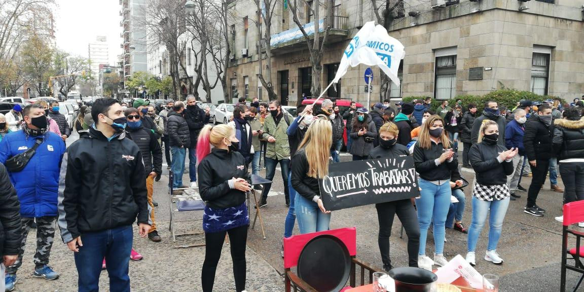 Protesta de gastronómicos en Mar del Plata, cuarentena