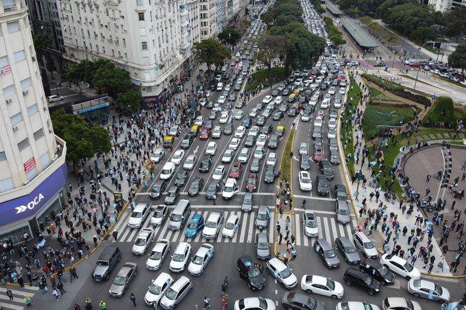 Banderazo contra expropiación de Vicentin, Obelisco