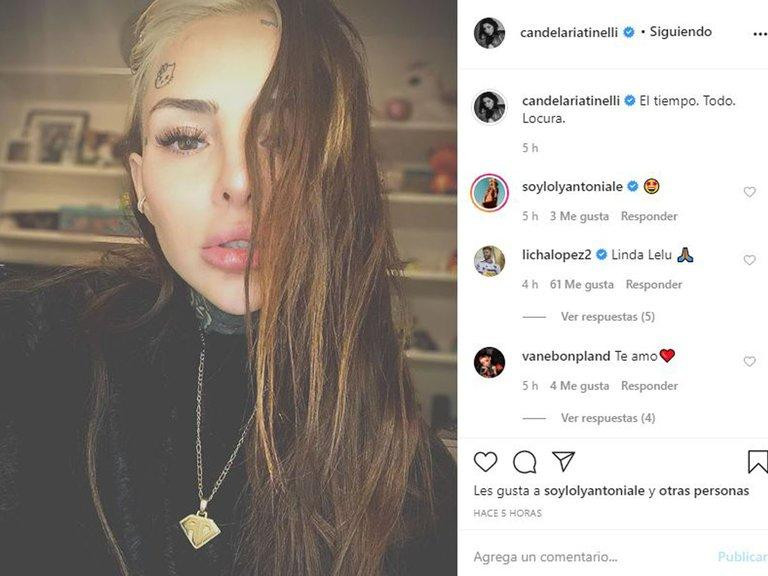 Mensaje de Candelaria Tinelli en Redes sociales