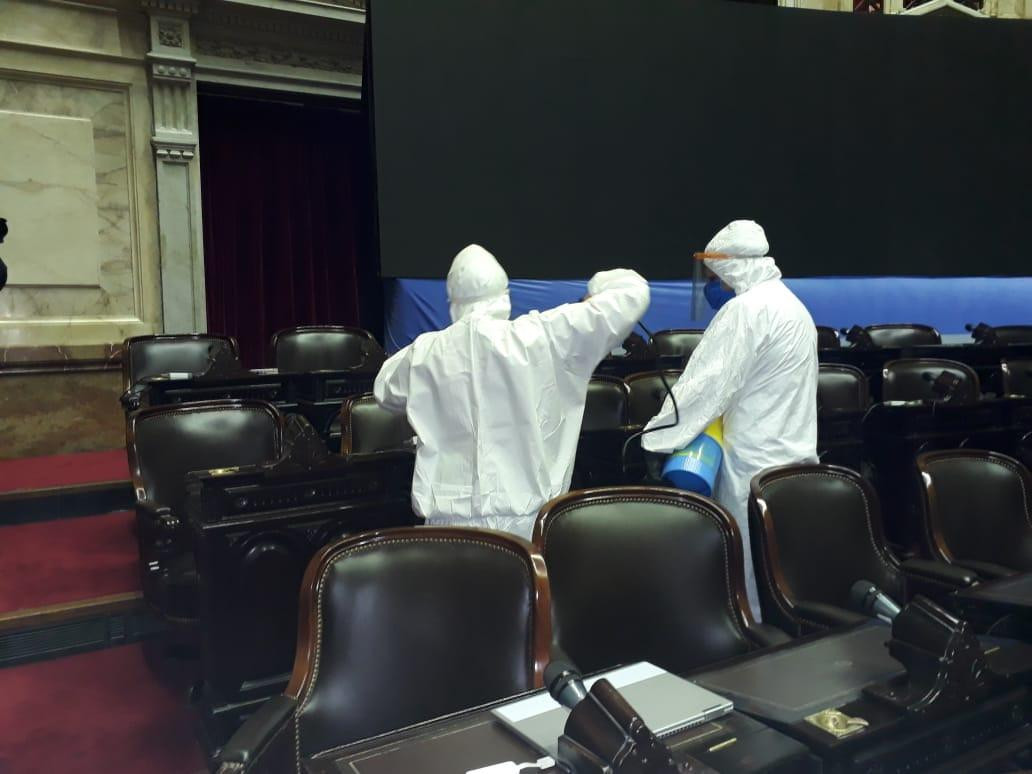 Desinfección en el Congreso por caso de coronavirus de diputado