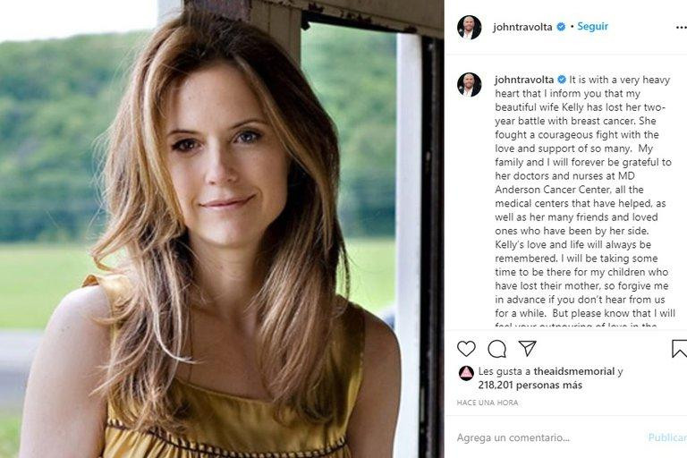 Kelly Preston, mensaje de John Travolta tras su muerte, INSTAGRAM