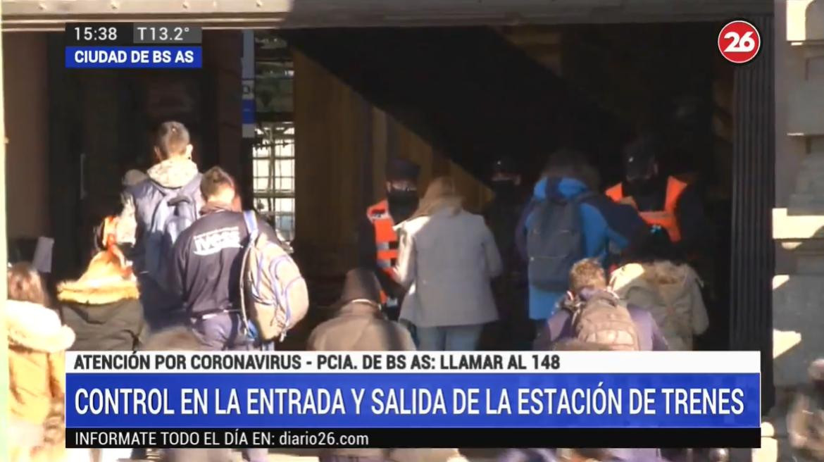Coronavirus en Argentina, reforzaron controles en las estaciones de trenes, Canal 26	