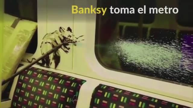 Banksy, artista callejero pinta el metro de Londres, REUTERS