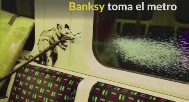 Banksy, artista callejero pinta el metro de Londres, REUTERS