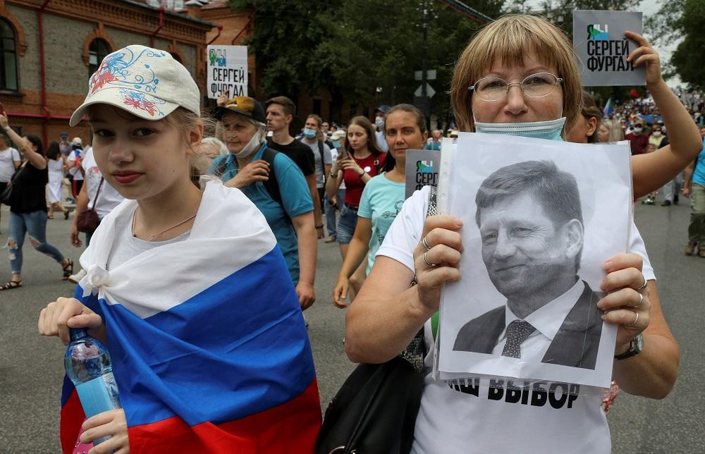 Protestas en Rusia tras detención del gobernador regional Serguéi Furgal, Reuters