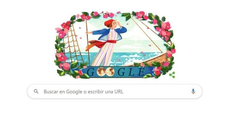 Jeanne Baret en el Doodle de Google