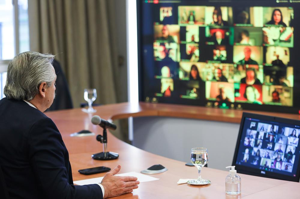 Alberto Fernández, videoconferencia, NA