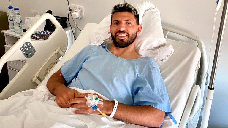 Recuperación de Kun Aguero, foto @aguerosergiokun