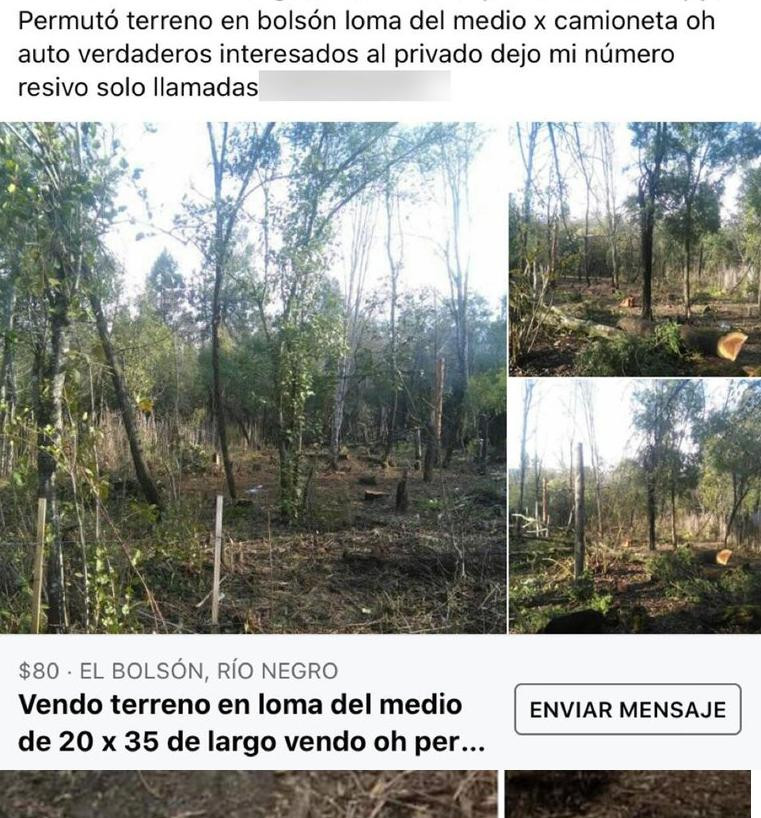 Toma de terrenos en El Bolsón, venta de tierras online