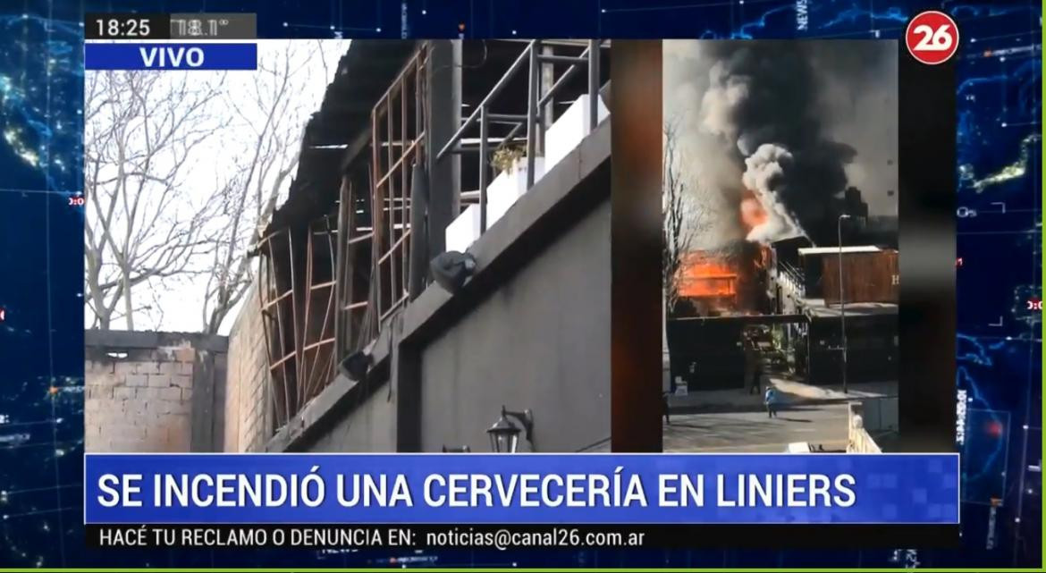 Se incendió una cervecería en Liniers