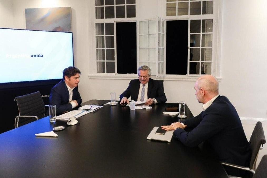 Alberto Fernández, Horacio Rodríguez Larreta y Axel Kicillof