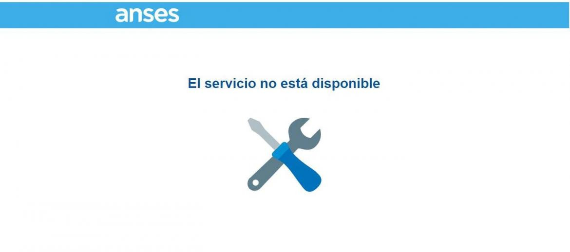 Web de ANSES sin funcionar