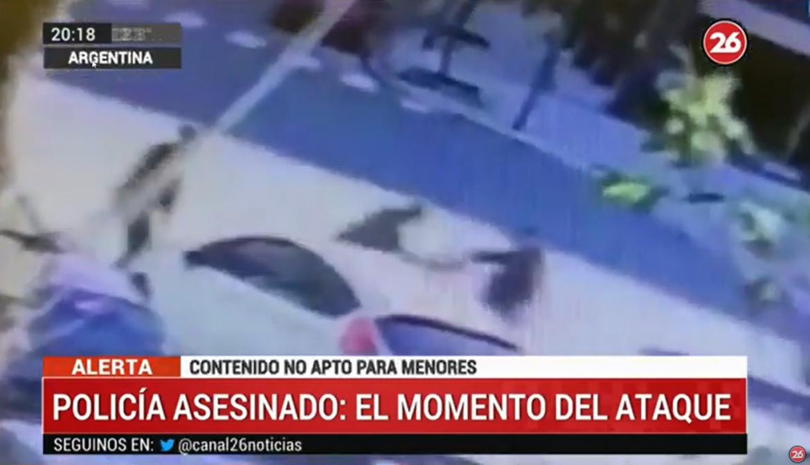 Ataque al policía apuñalado y asesinado en Palermo, Canal 26	