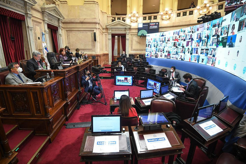 Senado, sesión virtual, teleconferencia, NA