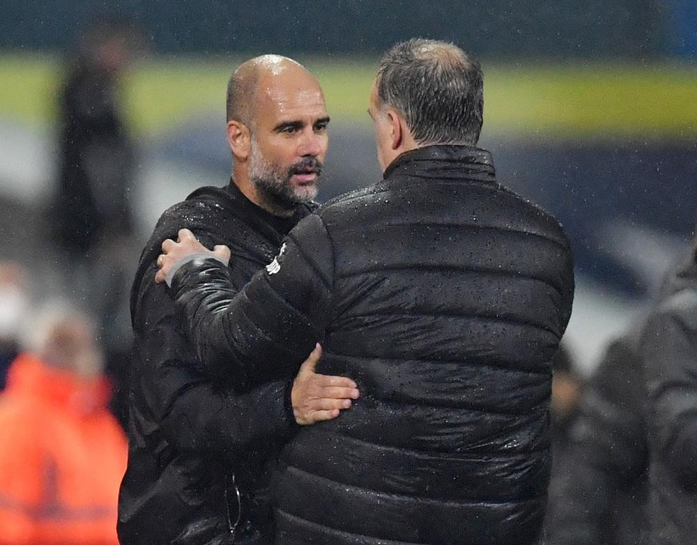 Guardiola y Bielsa, Leeds United vs. Manchester City, Premier League, Reuters