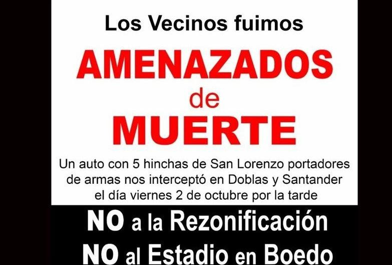 Amenaza a vecinos de Boedo 2