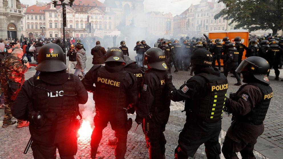 Protestas en República Checa con el Covid-19