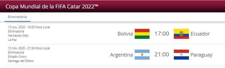 FIFA publicó que Argentina - Paraguay de Eliminatorias se jugaba en Santiago del Estero y luego lo cambió
