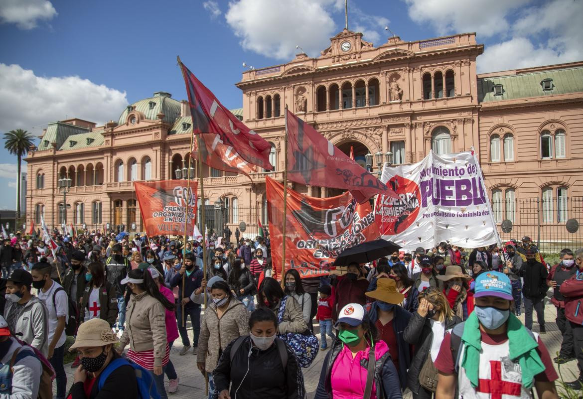 Toma de tierras en Guernica, protesta contra desalojo 29 de octubre de 2020, NA